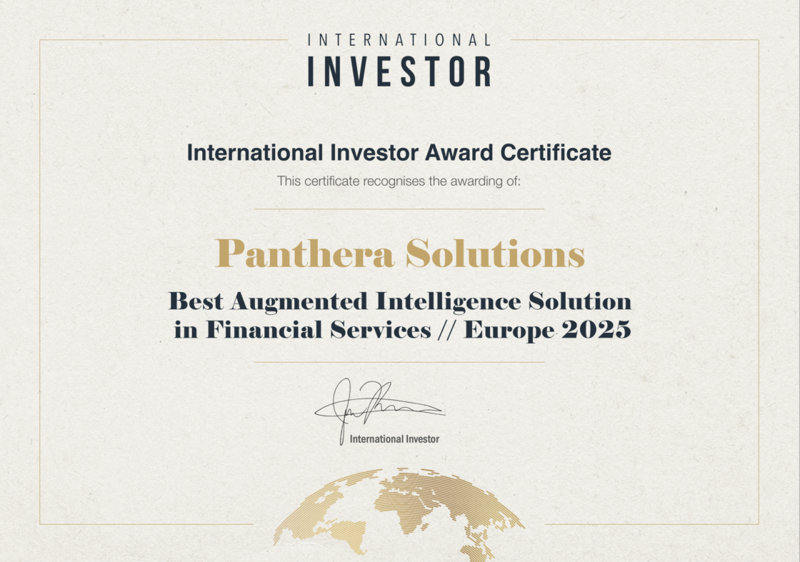Awards Recognition. Best Augmented Intelligence Solution in Financial Services | Europe